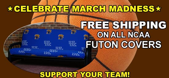 Celebrate March Madness Free Shipping on all NCAA Futon Covers