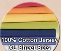 100% Cotton Jersey XL Sheet Sets