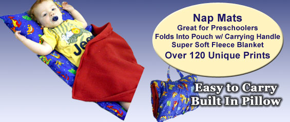 Nap Mats Great for Preschoolers Folds Into Pouch w/ Carrying Handle Super Soft Fleece Blanket Over 120 Unique Prints Easy to Carry Built In Pillow