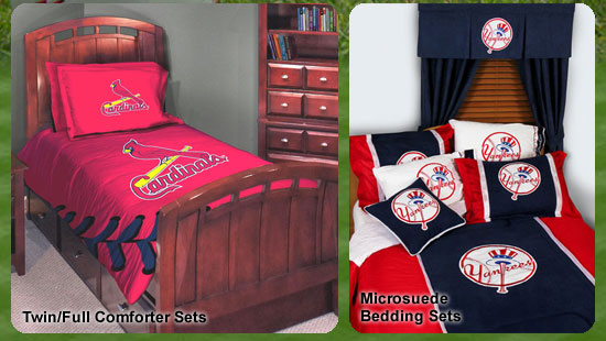 MLB Twin/Full Comforter Sets, Baseball Team Microsuede Bedding Sets