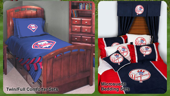 MLB Twin/Full Comforter Sets, Baseball Team Microsuede Bedding Sets