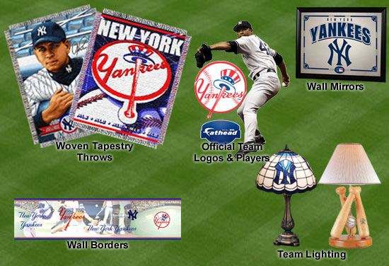 Baseball Lamps, MLB Fatheads, Toss Pillows, Wall Borders, Throws, Rugs