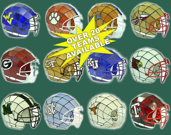 Over 20 NCAA Team Helmet Lamps Available