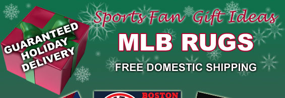 Sports Fan Gift Ideas, MLB Rugs, Free Domestic Shipping, Guaranteed Holiday Delivery