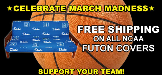 Celebrate March Madness Free Shipping on all NCAA Futon Covers