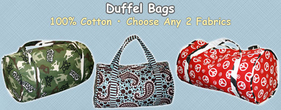 Duffle Bags 100% Cotton Choose Any 2 Fabrics