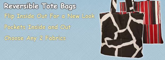 Reversible Tote Bags Flip Inside Out For a New Look Pockets Inside and Out Choose Any 2 Fabrics