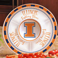 Illinois Illini NCAA College 14" Ceramic Chip and Dip Tray