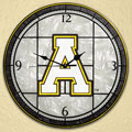 Appalachian State NCAA College 12" Round Art Glass Wall Clock