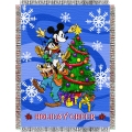 Mickey Mouse Spread Cheer Holiday 48" x 60" Metallic Tapestry Throw