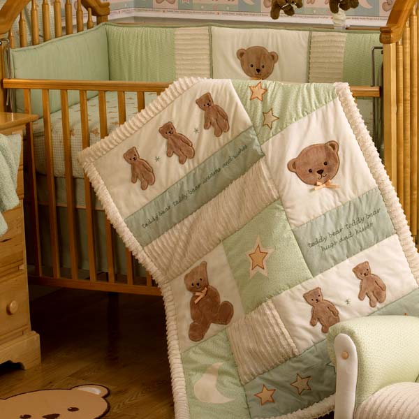 teddy bear crib set