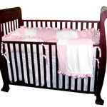 Pink Minky Four Piece Crib Set