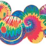 Tie-Dye Symbols Dark Wall Border