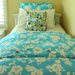 Aqua Hibiscus King Comforter