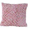 14" Smocked Pink Throw Pillow