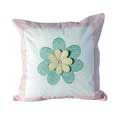 14" Yellow Flower on Turquoise Throw Pillow